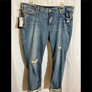 20W Jeans Ankle Slim, mid rise, curvy. Distressed